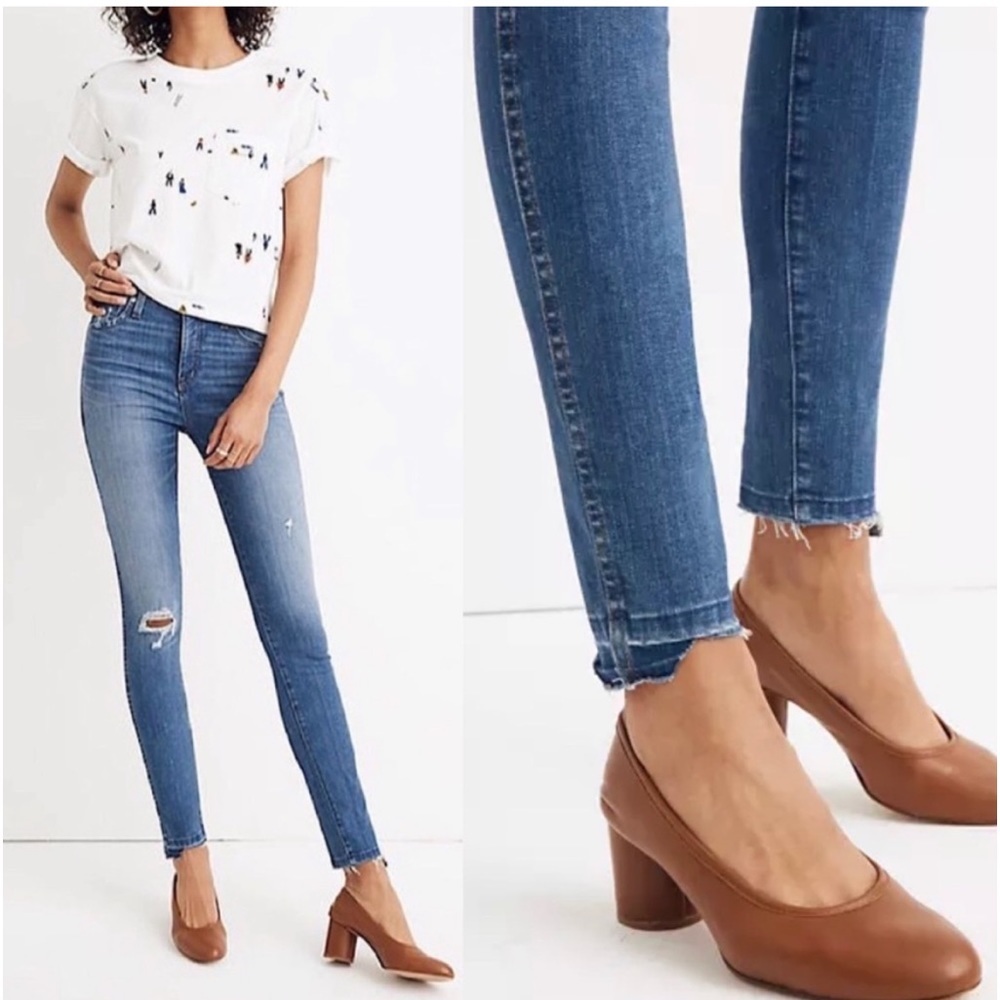 MADEWELL High Rise Skinny Drop Step Hem Distressed Jeans, Women’s Size 31